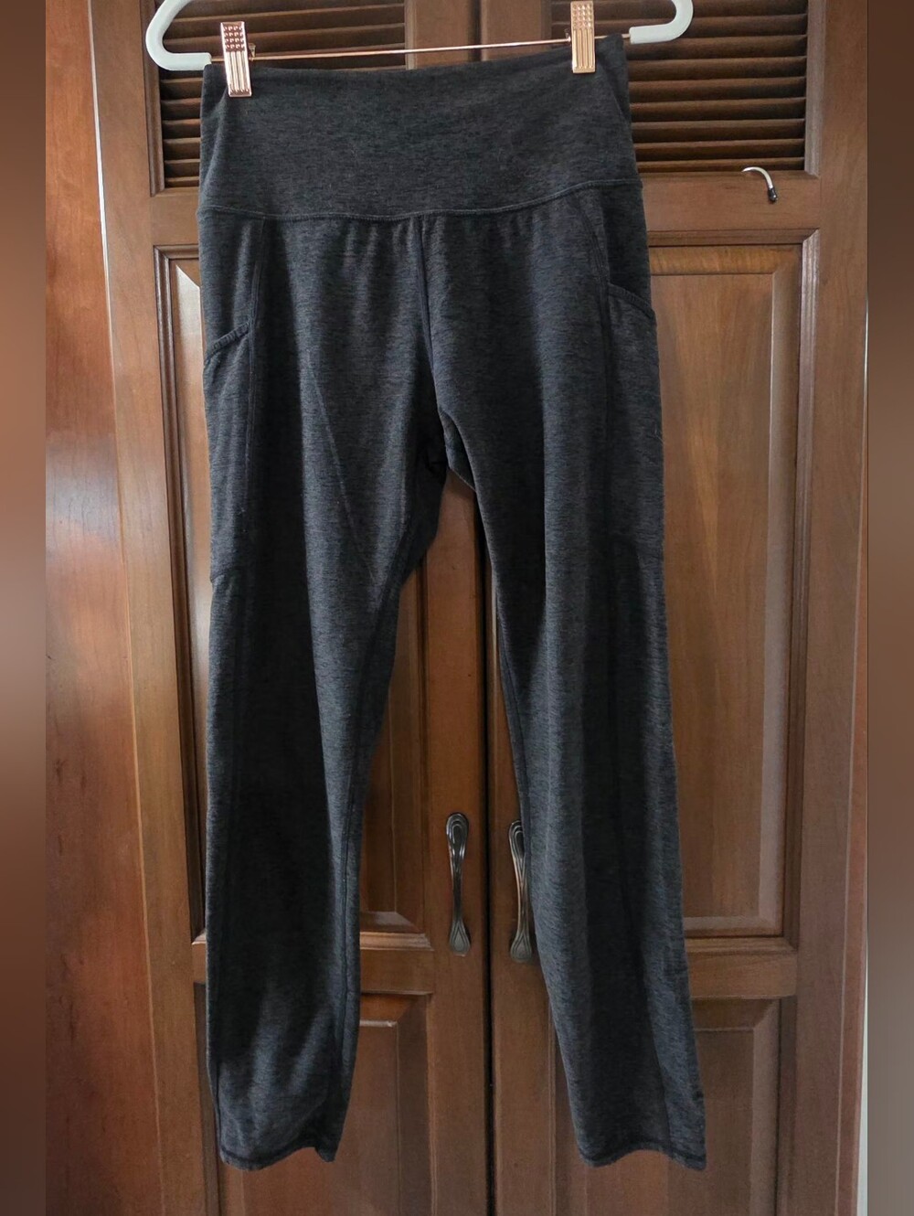 Kirkland signature Black/Grey Heather  pocket Leggings